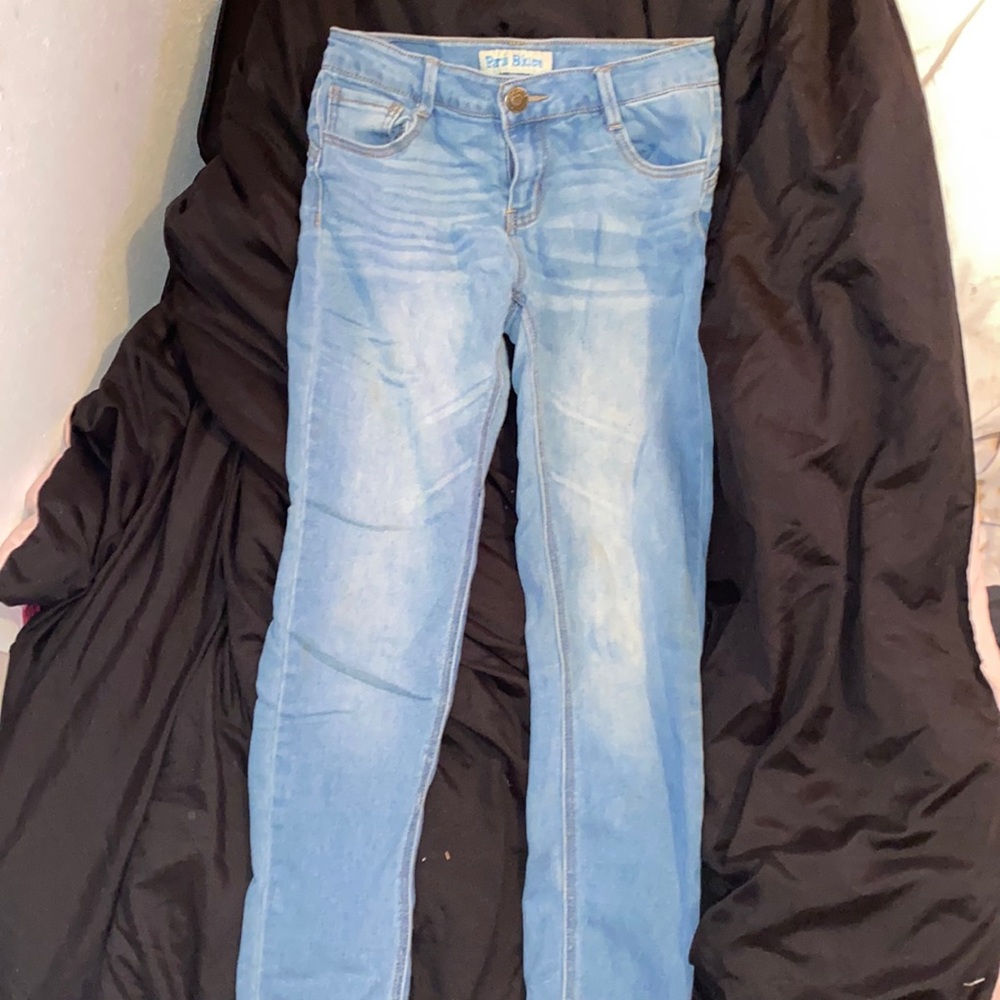 Blue wash denim skinny jeans